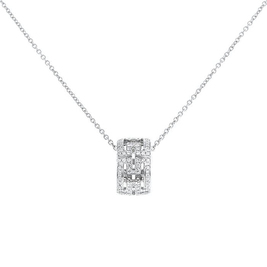 [Love More]PARENTESI NECKLACE SILVER DIAMOND