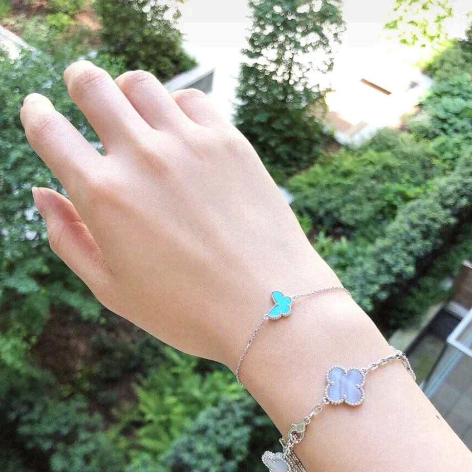 [Love More]BUTTERFLY TURQUOISE BUTTERFLY BRACELET SILVER