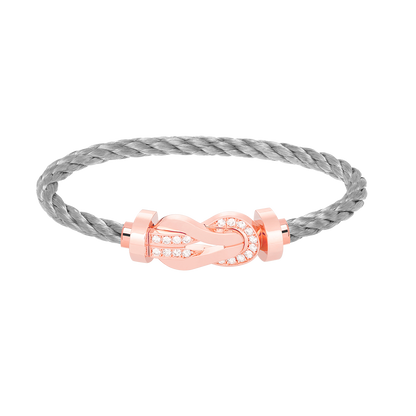 [Love More]CHANCE LARGE 8 FIGURE BUCKLE HALF DIAMOND BRACELET ROSE GOLD