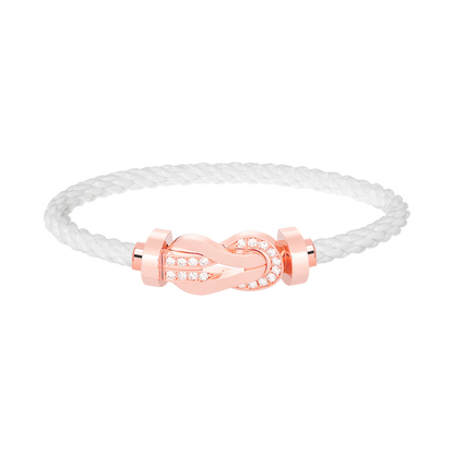 [Love More]CHANCE LARGE 8 FIGURE BUCKLE HALF DIAMOND BRACELET ROSE GOLD