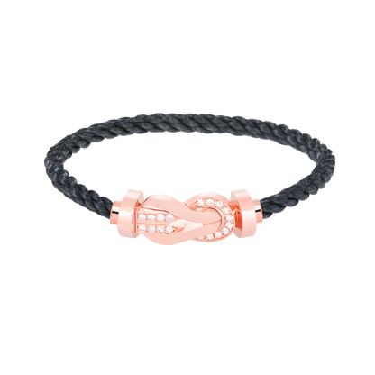 [Love More]CHANCE LARGE 8 FIGURE BUCKLE HALF DIAMOND BRACELET ROSE GOLD