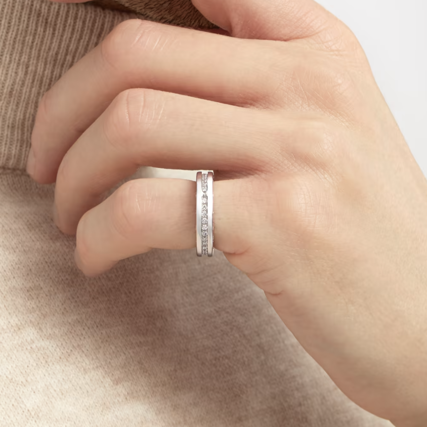 [Love More]ZERO 1 EINBAND-RING MIT DIAMANTEN AUF DEM SPIRALRING