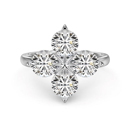 Four-Leaf Clover Eight-Pointed Star Ring