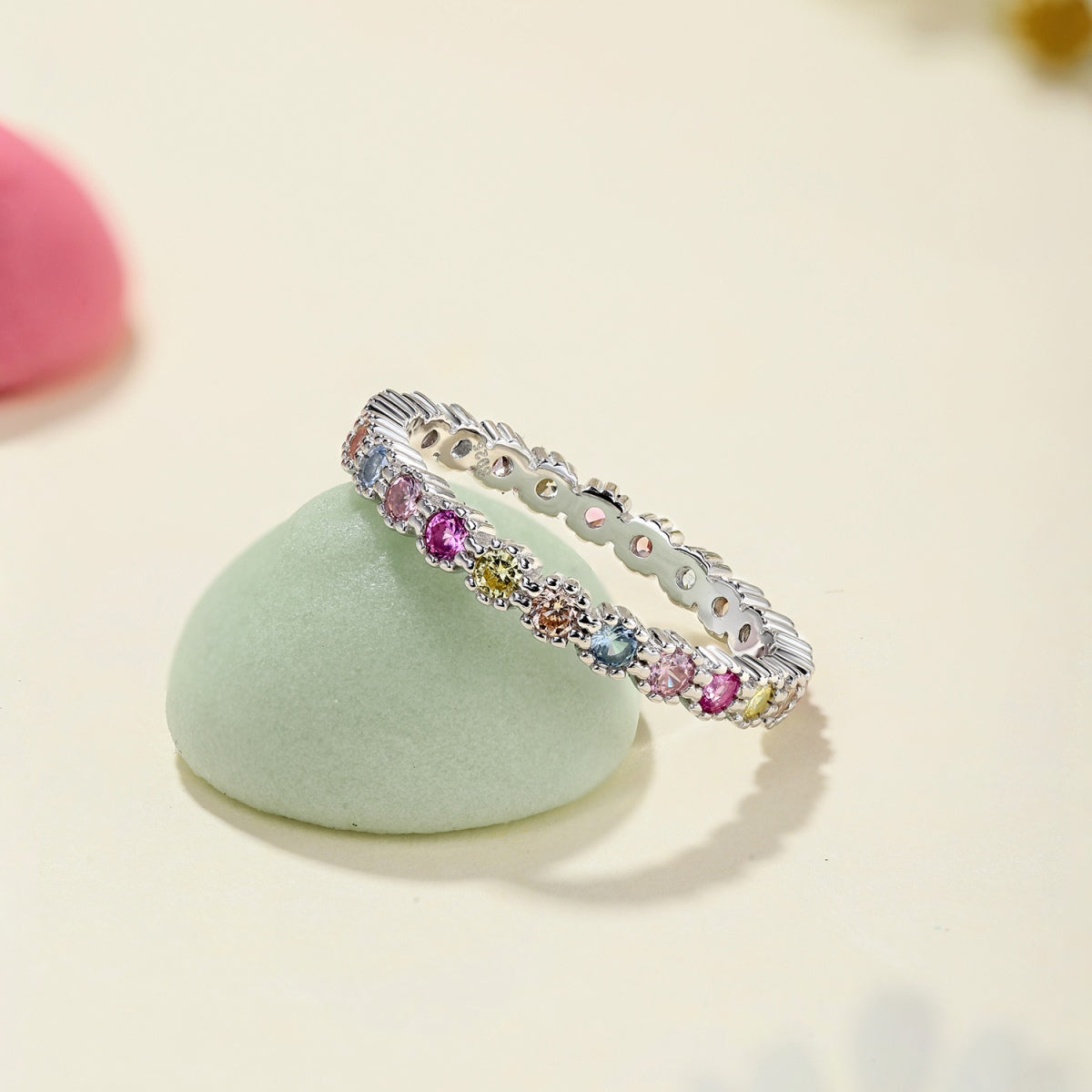 Exquisite Colorful Round Cut Party Ring