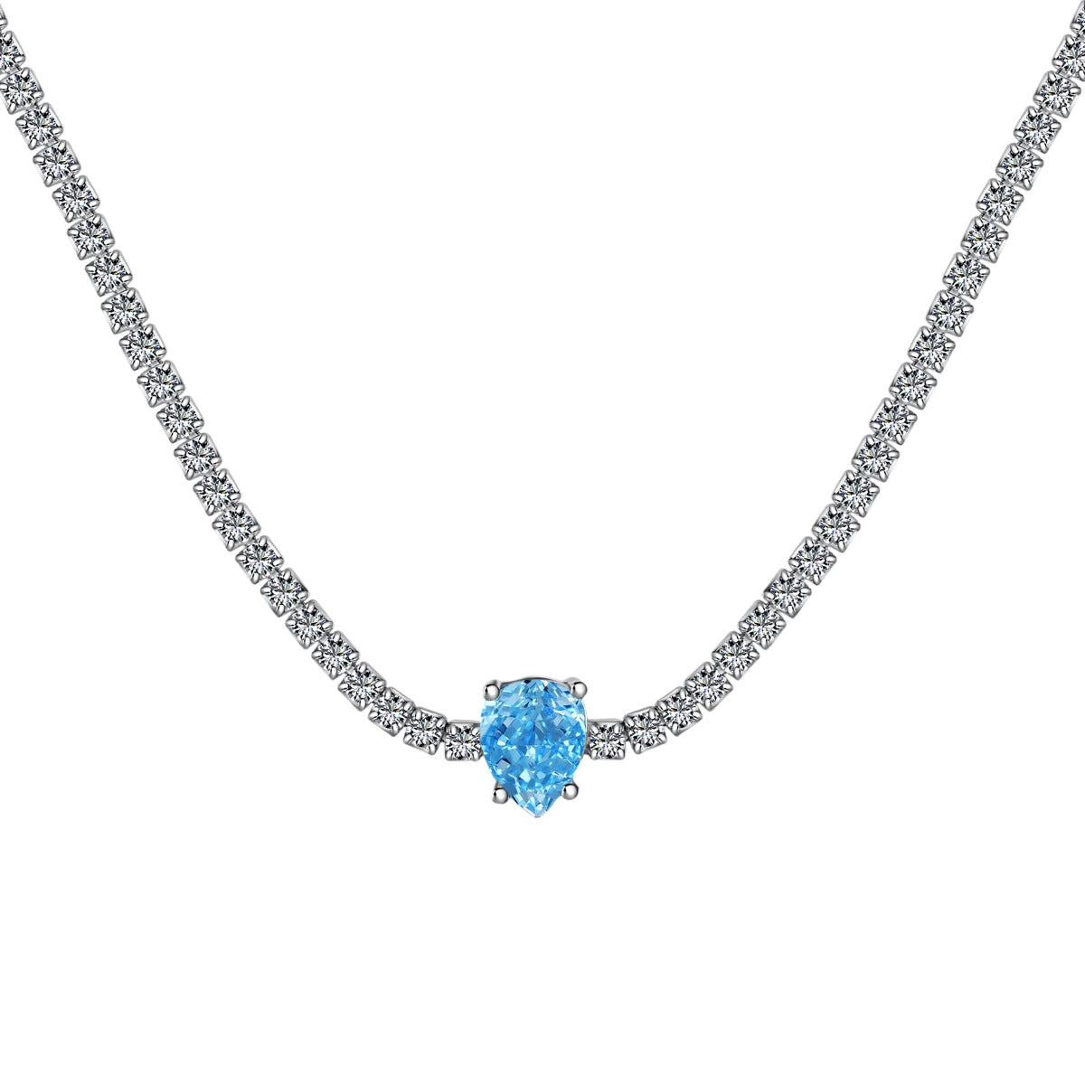 1.0 carat Unique Pear Cut Tennis Necklace