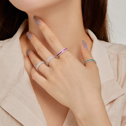 Delicate Colorful Round Cut Daily Ring