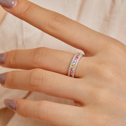 Delicate Colorful Round Cut Daily Ring