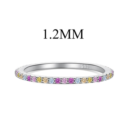 Ornate Colorful Round Cut Tennis Ring