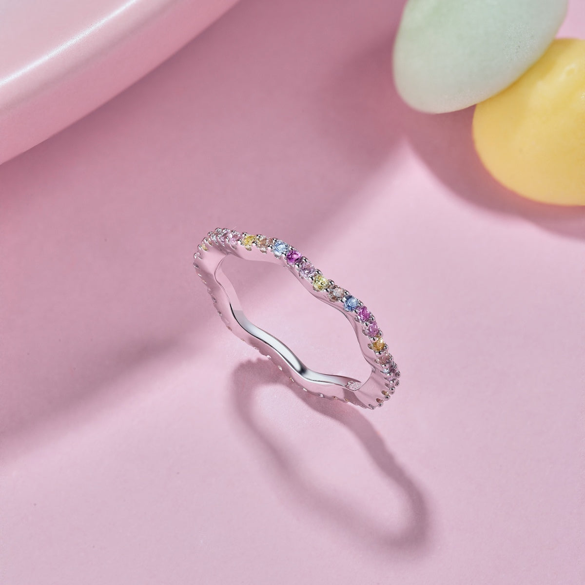 Dainty Colorful Round Cut Party Ring