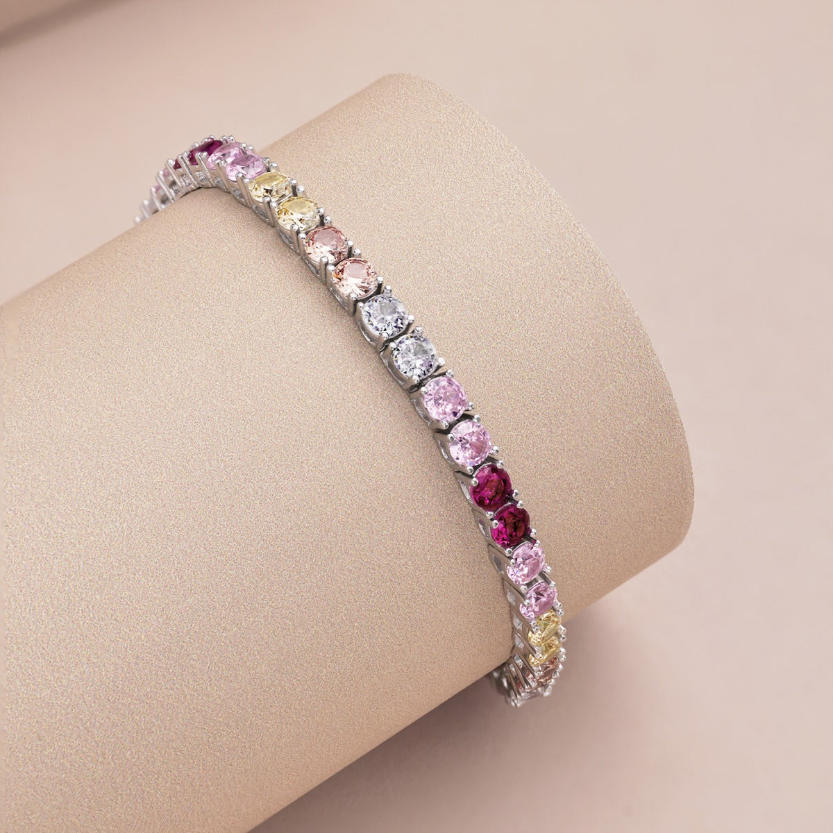 Radiant Colorful Round Cut Tennis Bracelet