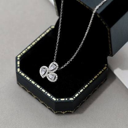 Elegant Flower Shape Pear Cut Necklace