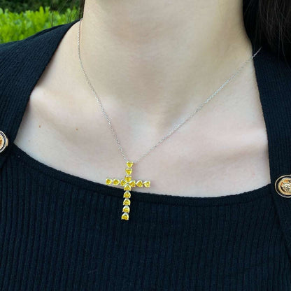 Radiant Cross Shape Necklace