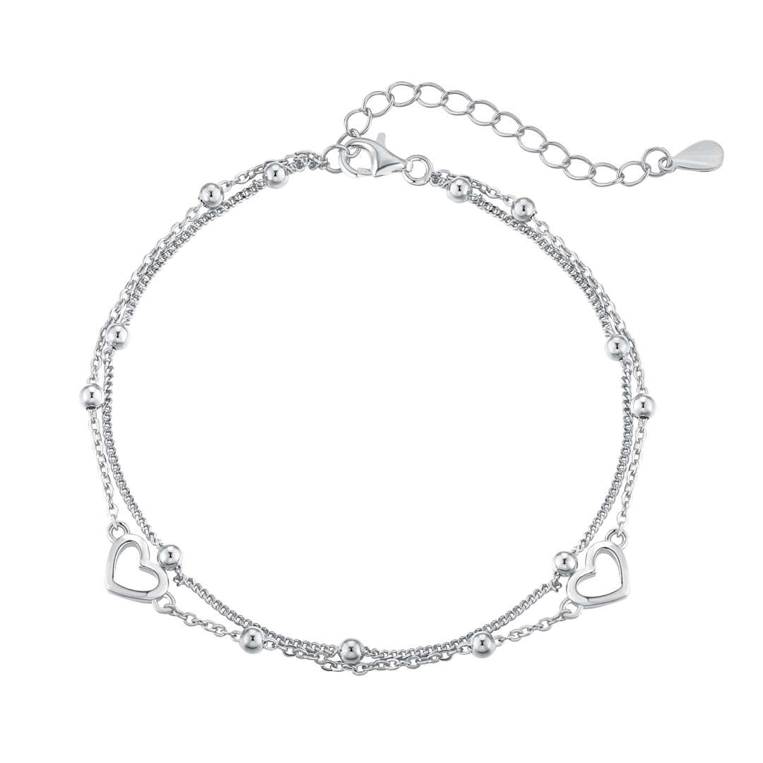 Dainty Double Layer Love Heart Bracelet