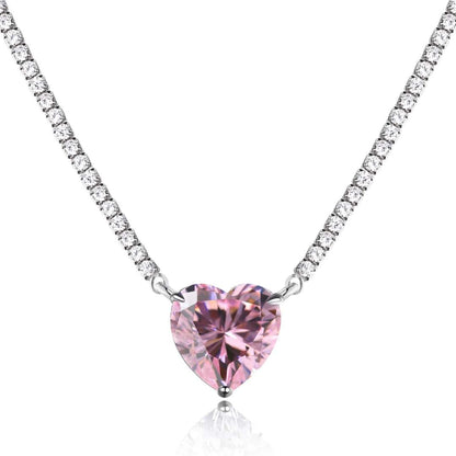 8.0 Carat Versatile Colorful Sweet Heart-Shaped Tennis Necklace