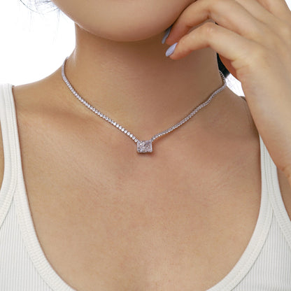 4.0 Carat Elegant Radiant Cut Necklace