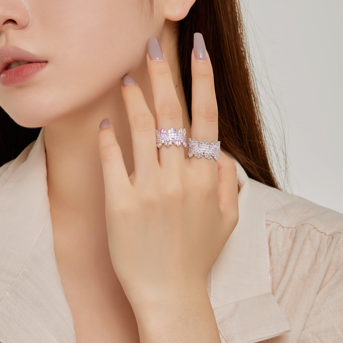 Luxurious Colorful Radiant Cut Daily Ring