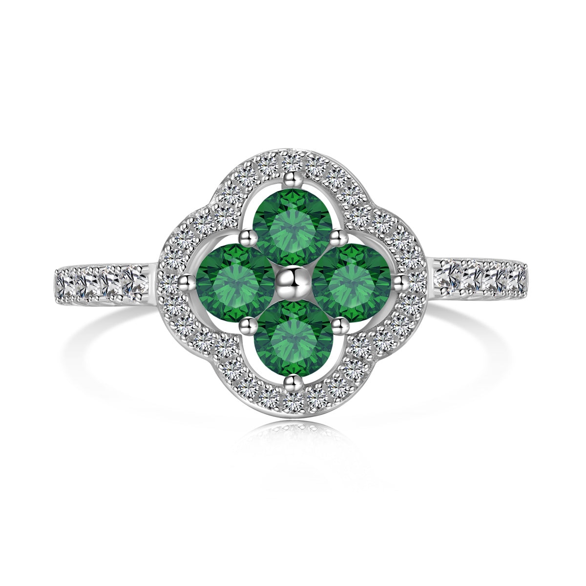 Four Leaf Clover Flower Design Ring