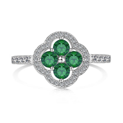 Four Leaf Clover Flower Design Ring