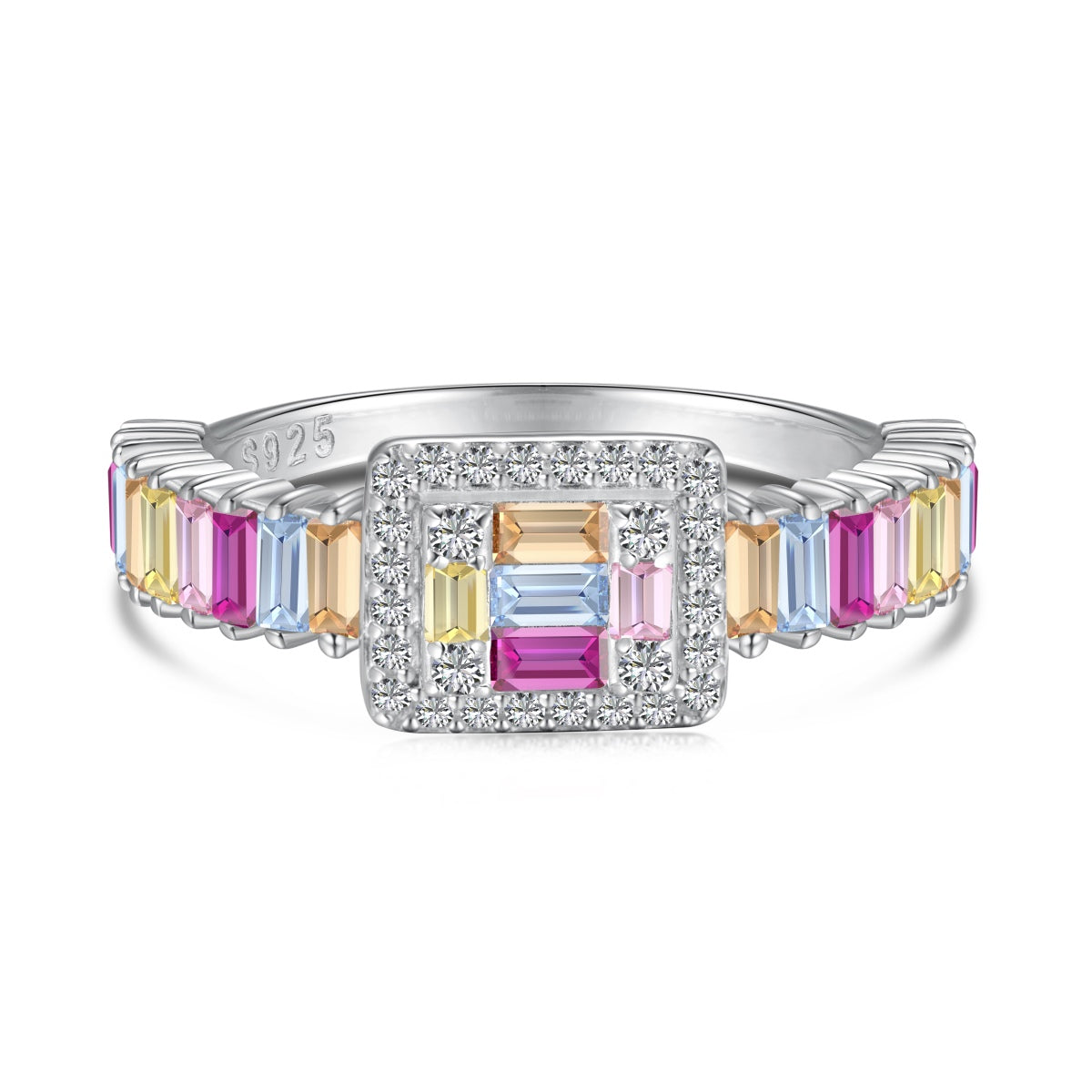 Exquisite Colorful Radiant Cut Party Ring