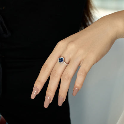 Four Leaf Clover Flower Design Ring