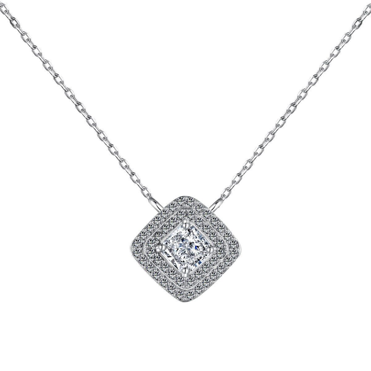 Sparkling Asscher Cut Necklace