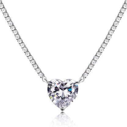 8.0 Carat Versatile Colorful Sweet Heart-Shaped Tennis Necklace