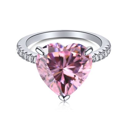 6.0 Carat Luxurious Sparkling Romantic Heart Cut Lover Ring