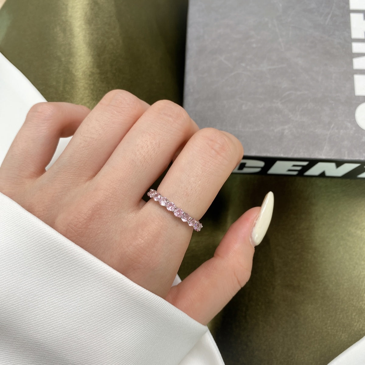 Sparkling Round Cut Tennis Ring