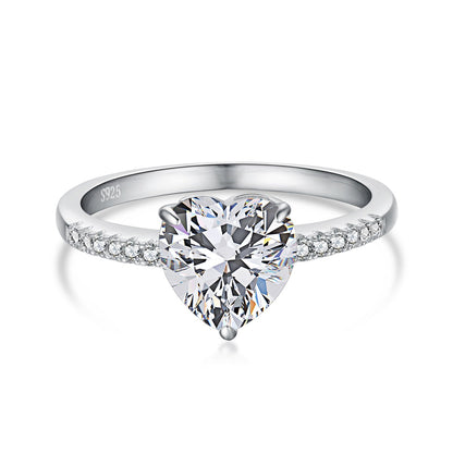 2.0 Carat Dazzling Lustrous Heart Cut Lover Ring