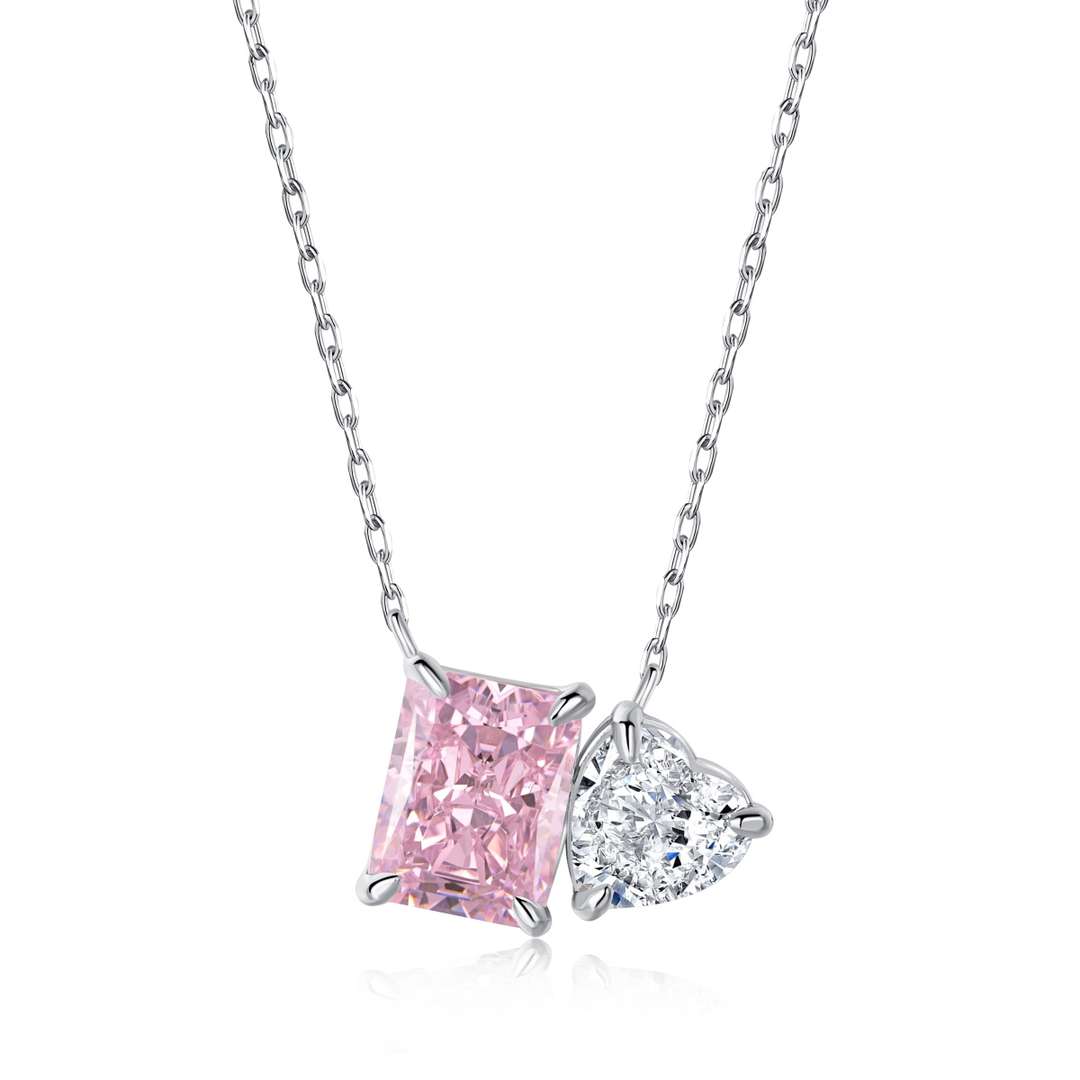 Dazzling Square & Heart Shape Necklace