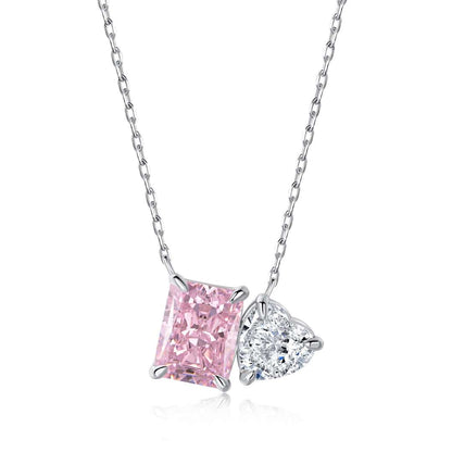 Dazzling Square & Heart Shape Necklace