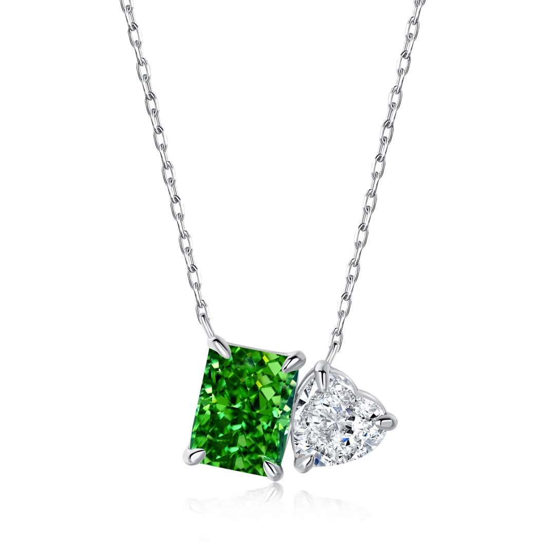 Dazzling Square & Heart Shape Necklace