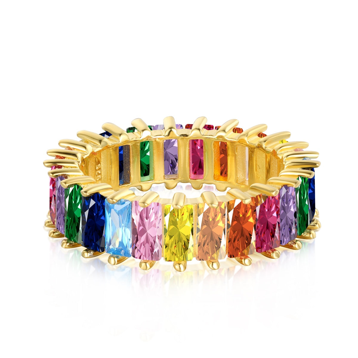 Unique Colorful Radiant Cut RIng