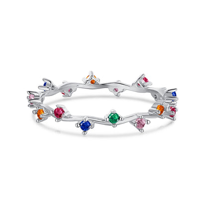 Radiant Colorful Round Cut Daily Ring