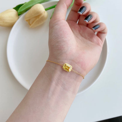 2,0 Karat funkelndes buntes Smaragdschliff-Tagesarmband