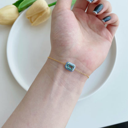 2,0 Karat funkelndes buntes Smaragdschliff-Tagesarmband