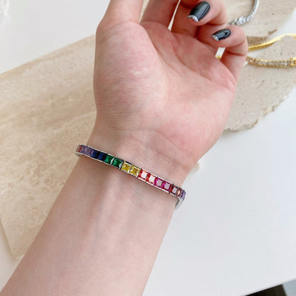 Radiant Colorful Princess Cut Tennis Bracelet