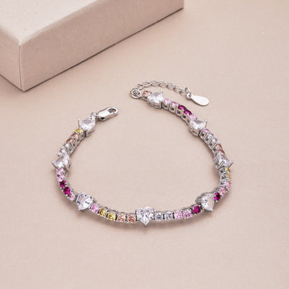 Romantic Heart Shape Round Cut Lover Bracelet