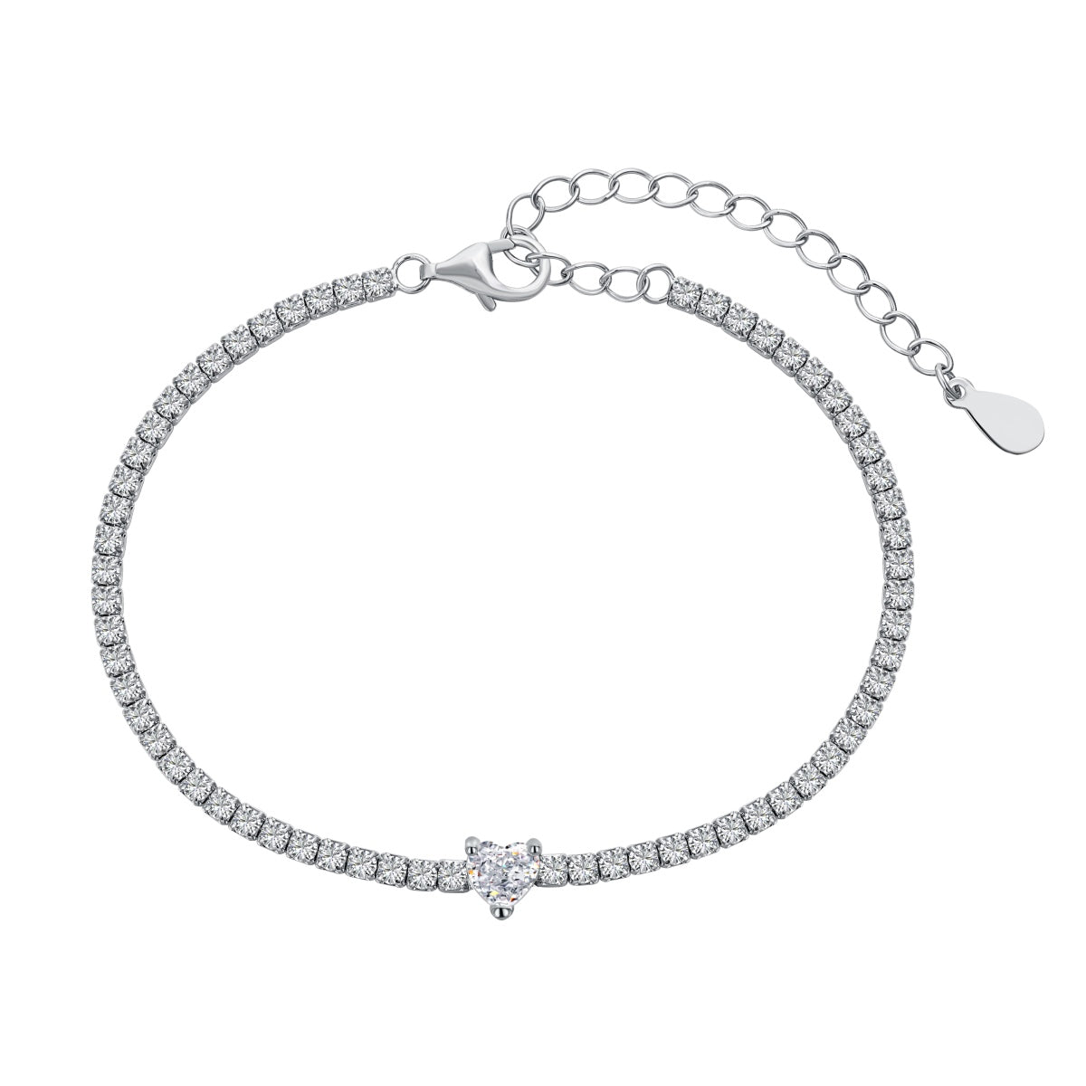 0,5 Karat elegantes romantisches Herzform-Liebhaberarmband