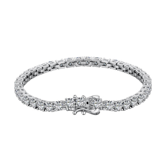 Luxurious Ornate Round Cut Tennis Bracelet