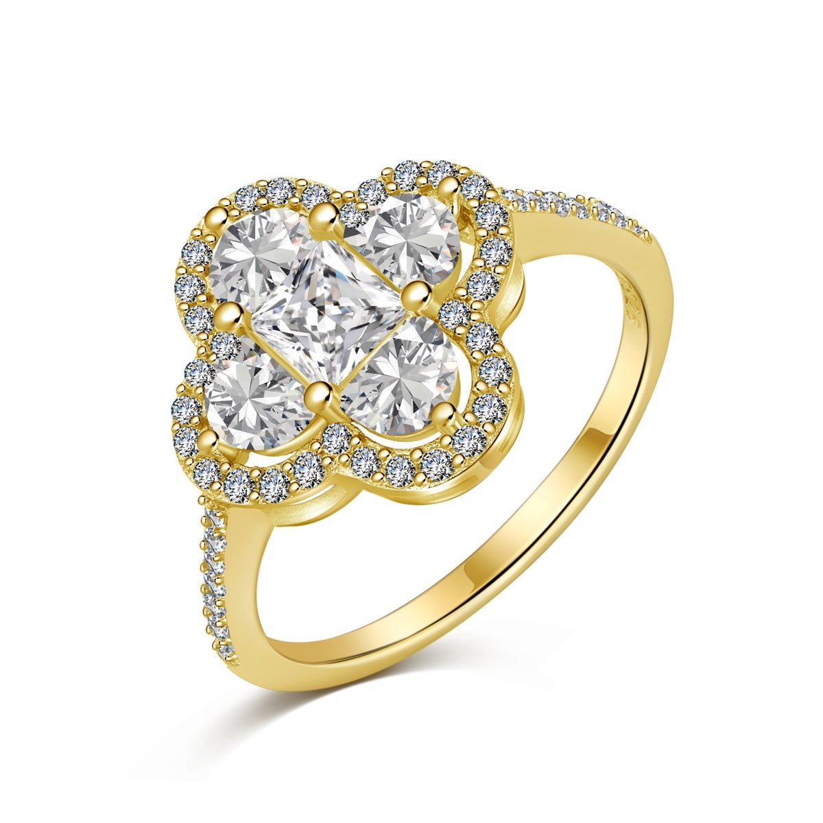 Luxurious Eternity Flower Shape Banquet Ring