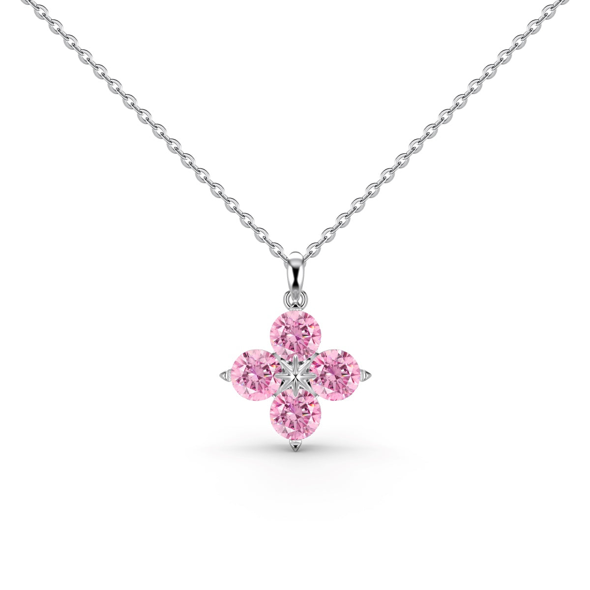 Four-Leaf Clover And Eight-Pointed Star Necklace