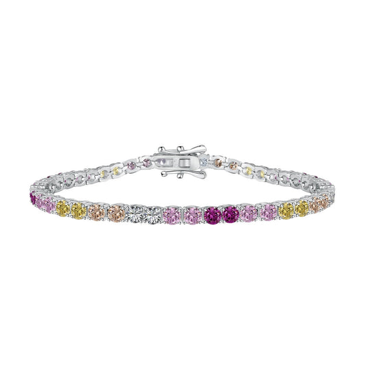 Radiant Colorful Round Cut Tennis Bracelet