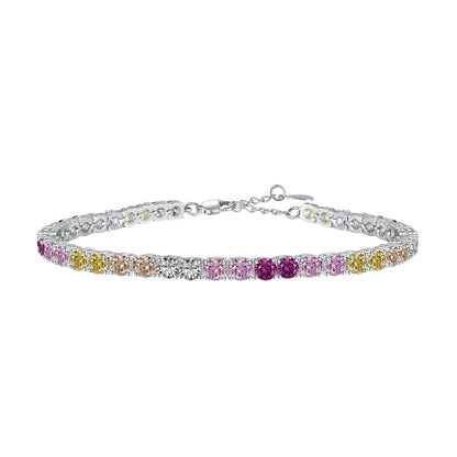 Radiant Colorful Round Cut Tennis Bracelet