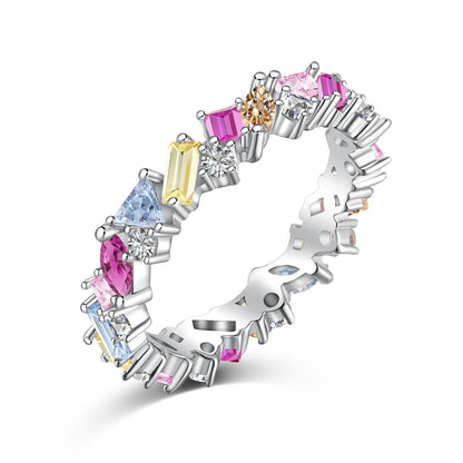 Dazzling Polychromatic Multi cut Daily Ring