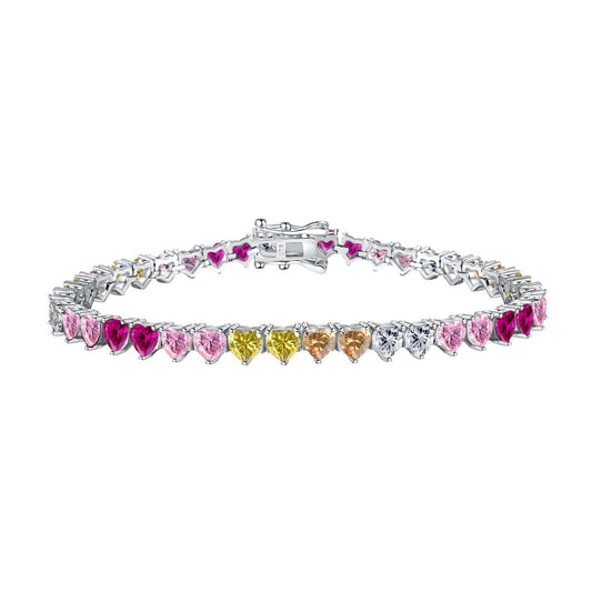 Luxurious Colorful Romantic Heart Shape Lover Bracelet