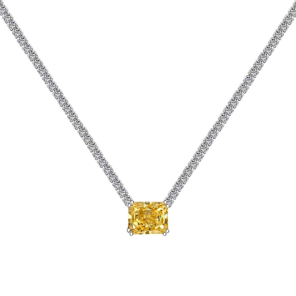 4.0 Carat Elegant Radiant Cut Necklace