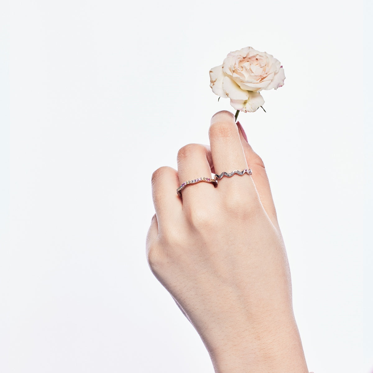 Dainty Colorful Round Cut Party Ring