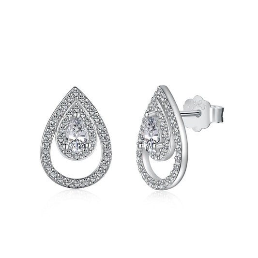 Sparkling Delicate Water Drop Shape Daily Earrings