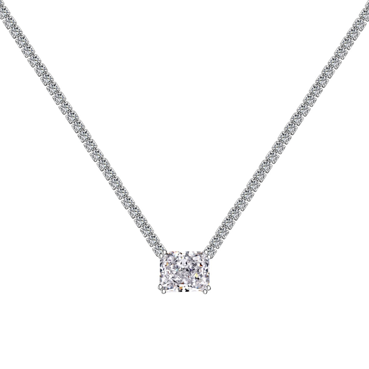 4.0 Carat Elegant Radiant Cut Necklace